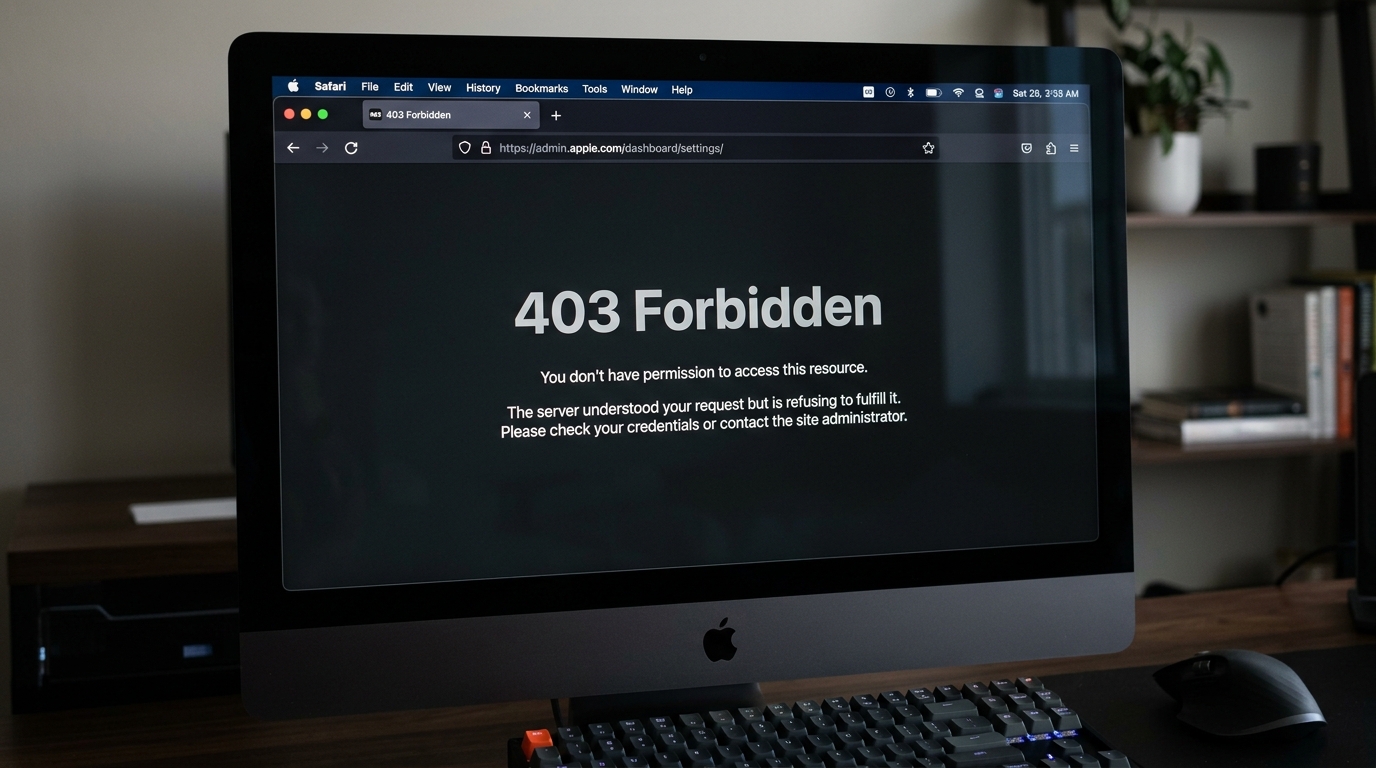 Safari browser displaying a 403 Forbidden error page